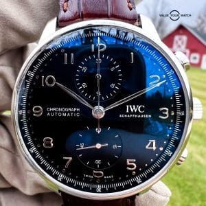 IWC Portuguese Chrono Automatic 41 mm Watch - Black Dial - IW371609 3 Straps!