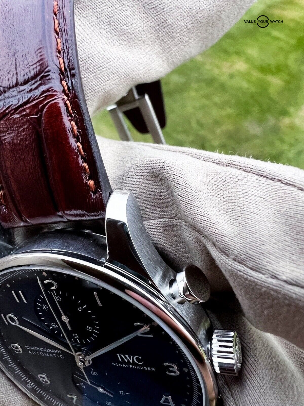 IWC Portuguese Chrono Automatic 41 mm Watch - Black Dial - IW371609 3 Straps! - Image 4