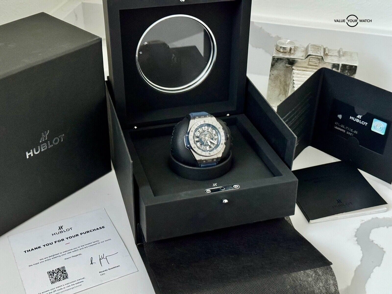 Hublot Big Bang Unico GMT Titanium Blue - 2022 Full set Under Warranty - Image 8