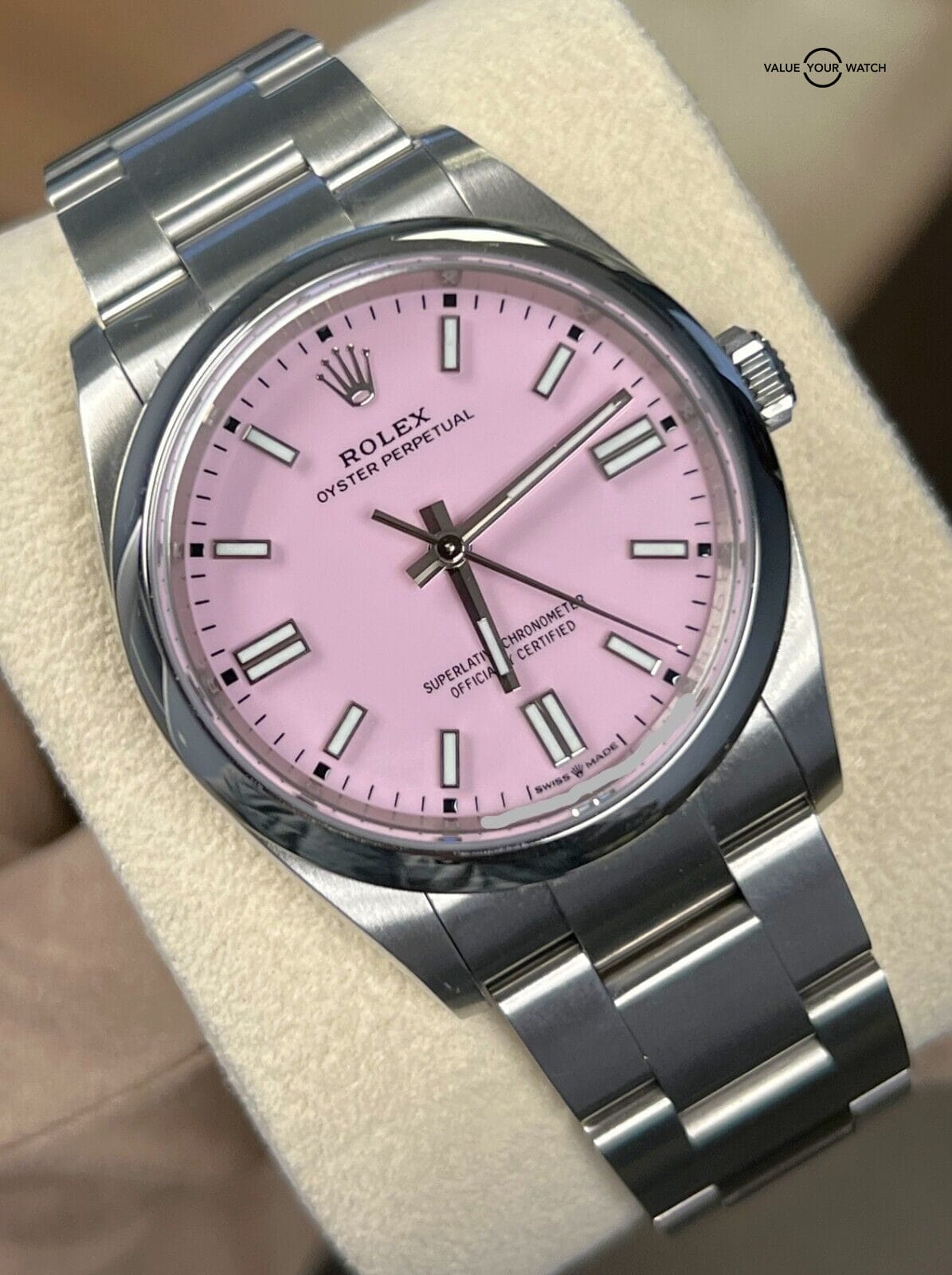 2023 Rolex Oyster Perpetual 126000 36mm Candy Pink Dial BOXES/PAPERS! - Image 9
