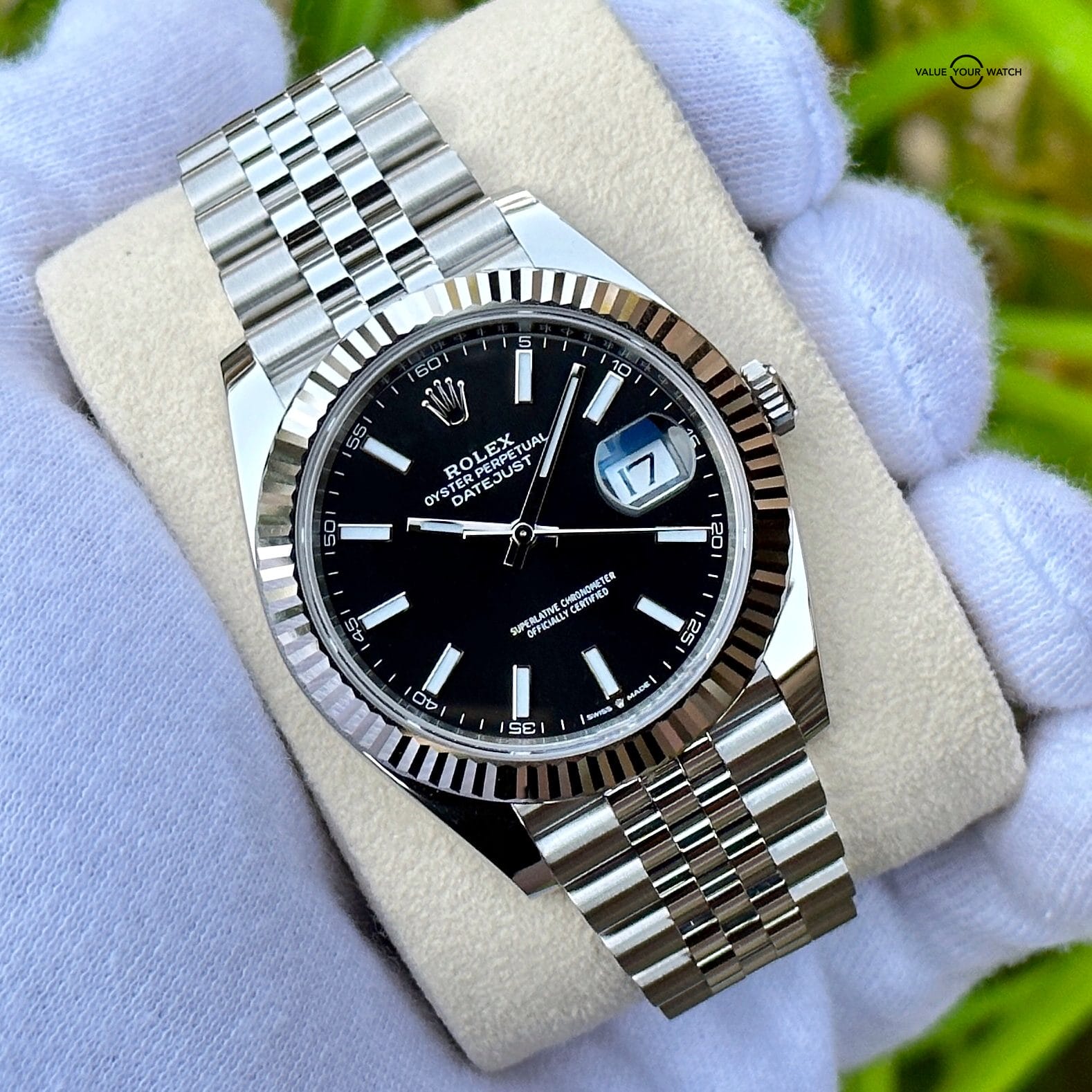UNWORN 2022 Rolex Datejust 41 Oystersteel & White Gold Fluted Bezel Black Dial Jubilee Bracelet 126334 - Image 4