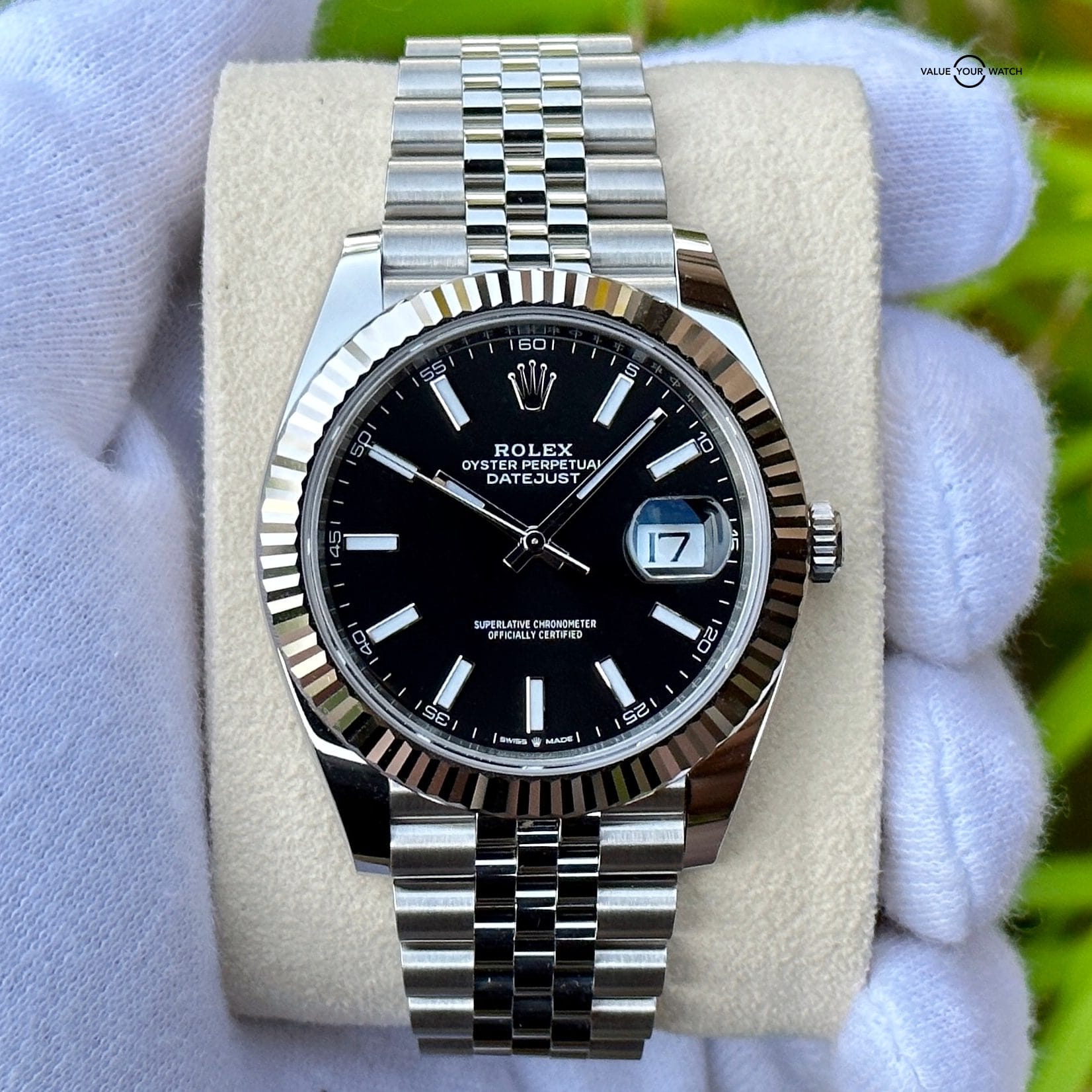 UNWORN 2022 Rolex Datejust 41 Oystersteel & White Gold Fluted Bezel Black Dial Jubilee Bracelet 126334 - Image 5