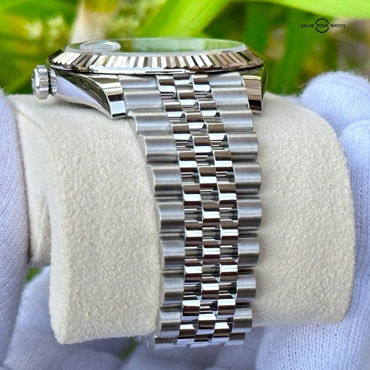 UNWORN 2022 Rolex Datejust 41 Oystersteel & White Gold Fluted Bezel Black Dial Jubilee Bracelet 126334 - Image 7