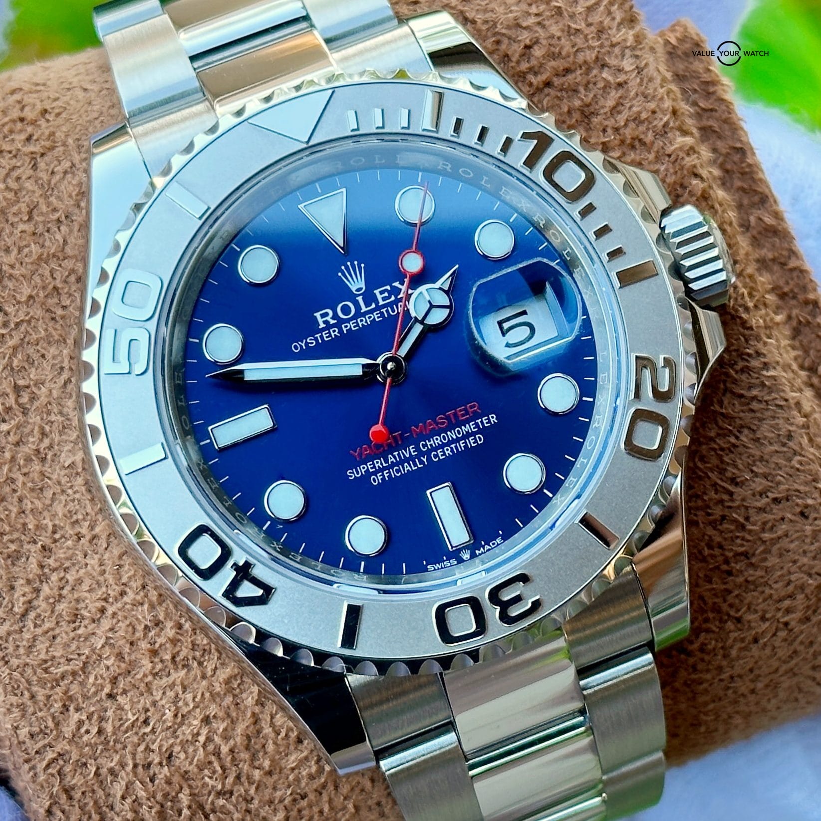 2023 Rolex Yacht-master 40 Blue Dial Oystersteel & Platinum Full Set 126622 - Image 3