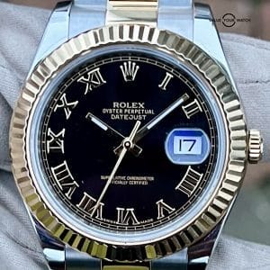 🔥Rolex Datejust 41mm 116333 Oyster Bracelet Gold Bezel Two Tone Black Roman🔥