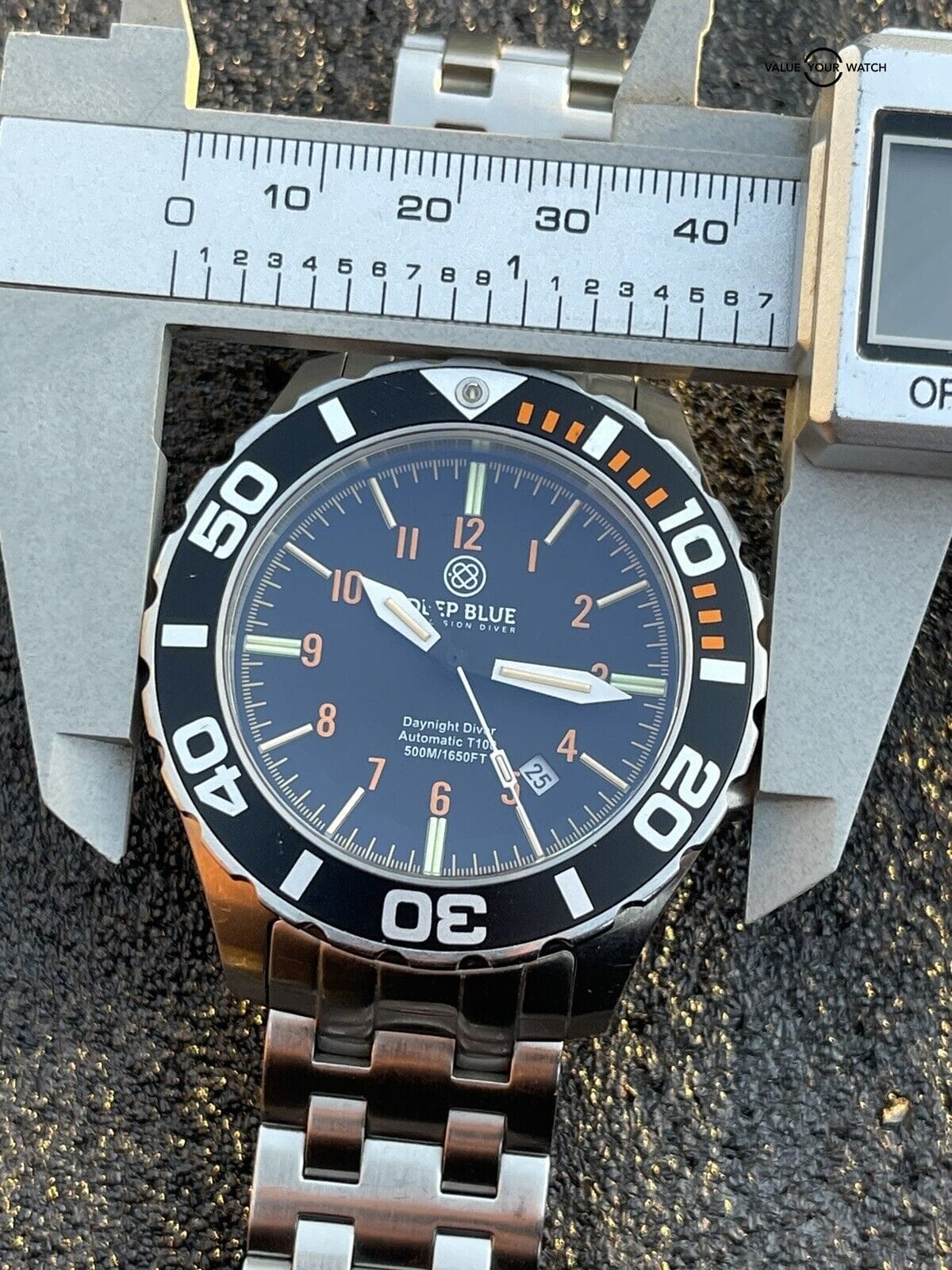 Deep Blue Daynight Pro Diver Automatic T 100 Flat Tube Watch Discontinued Model - Image 5