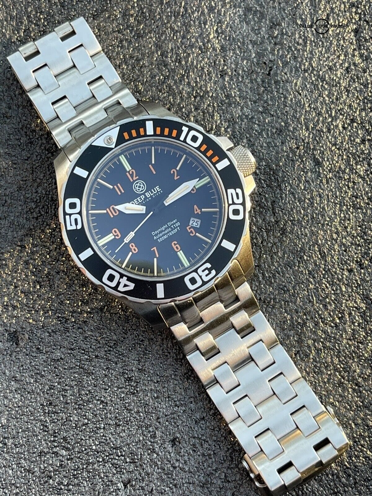 Deep Blue Daynight Pro Diver Automatic T 100 Flat Tube Watch Discontinued Model - Image 14