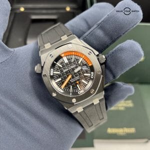 2014 Box Papers AP Audemars Piguet Royal Oak Offshore Black Ceramic Orange Diver