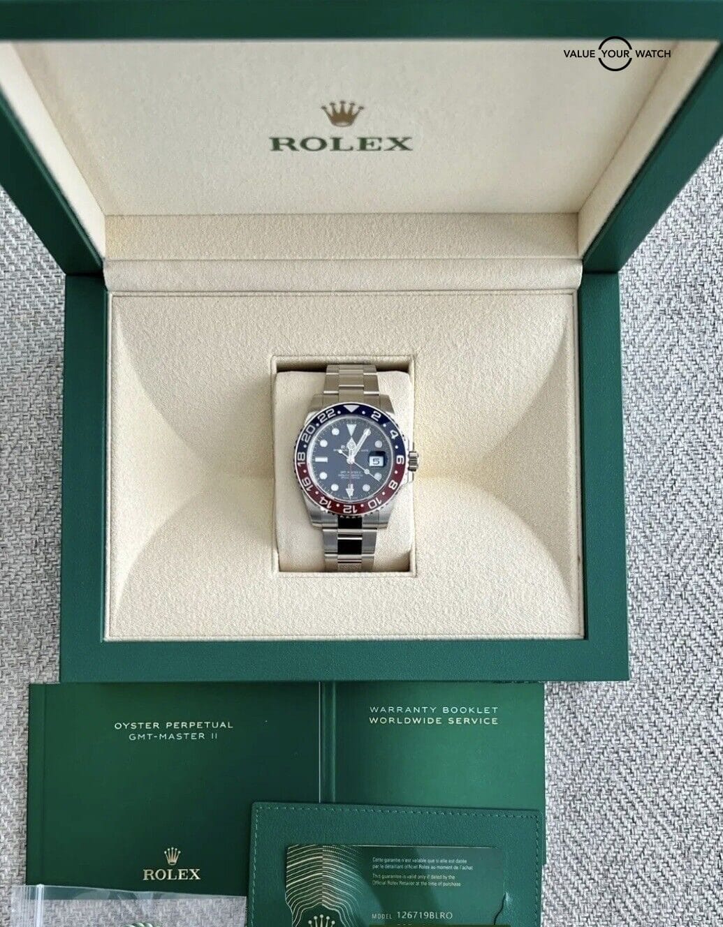Rolex GMT-Master II 126719BLRO White Gold “Pepsi” Unworn 2023 Complete Set - Image 7
