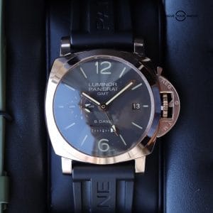 ROSE GOLD Panerai Luminor 1950 8 Days GMT | PAM00576 | B&P + 3 OEM Straps