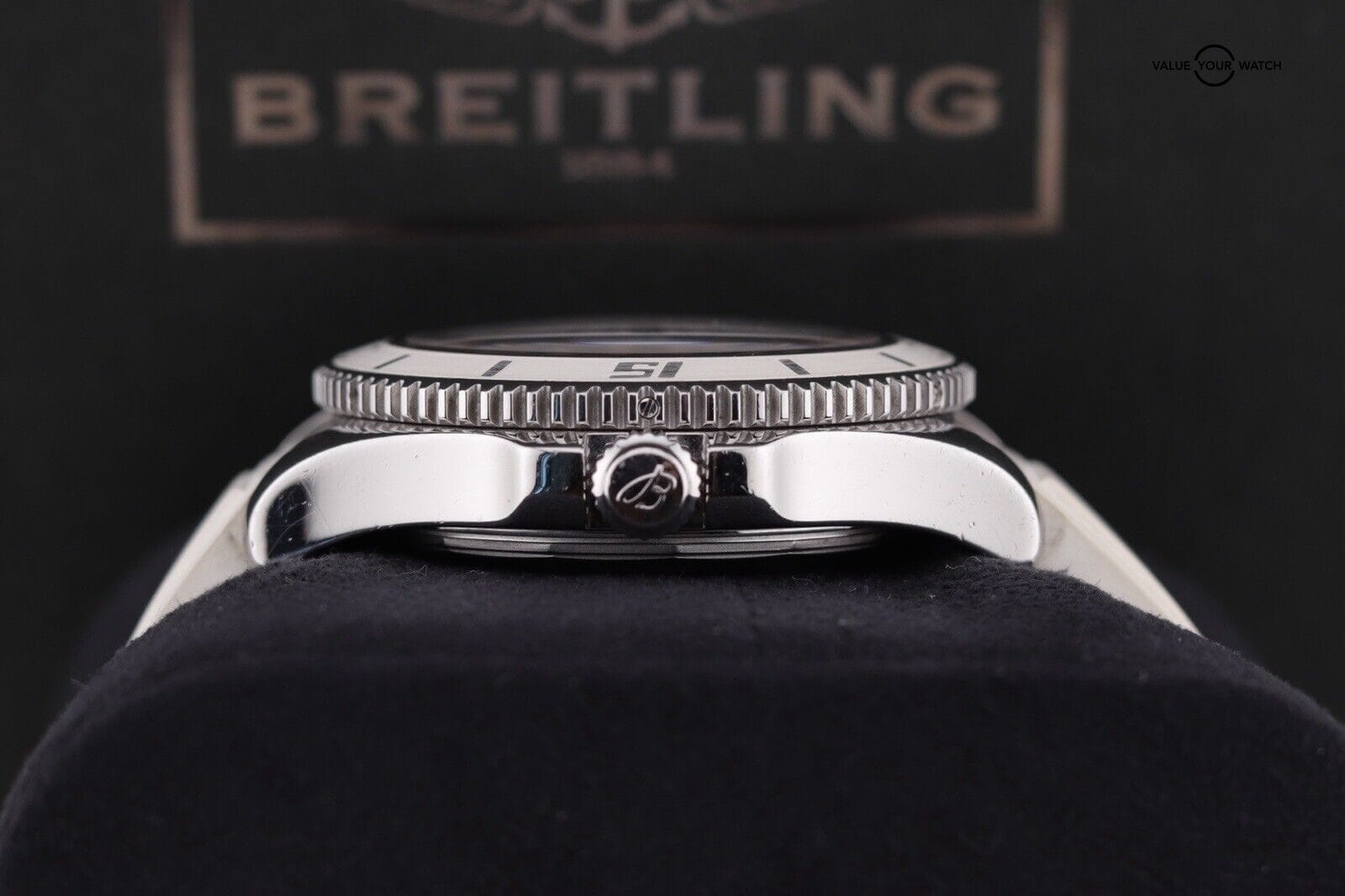 Breitling Super Ocean 42 White Dial Rubber Strap Watch A17364 Complete - Image 11