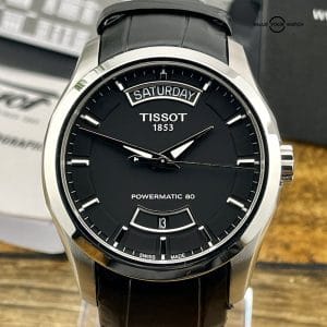 Tissot Couturier Powermatic 80 On Black Leather Strap Full Set