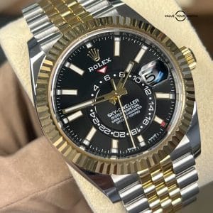 Rolex Sky-Dweller 326933 Stainless Steel and 18K Yellow Gold Jubilee Black Dial!