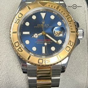 Rolex Yacht-Master 40mm 18K Yellow Gold Stainless Steel Blue Dial 16623!