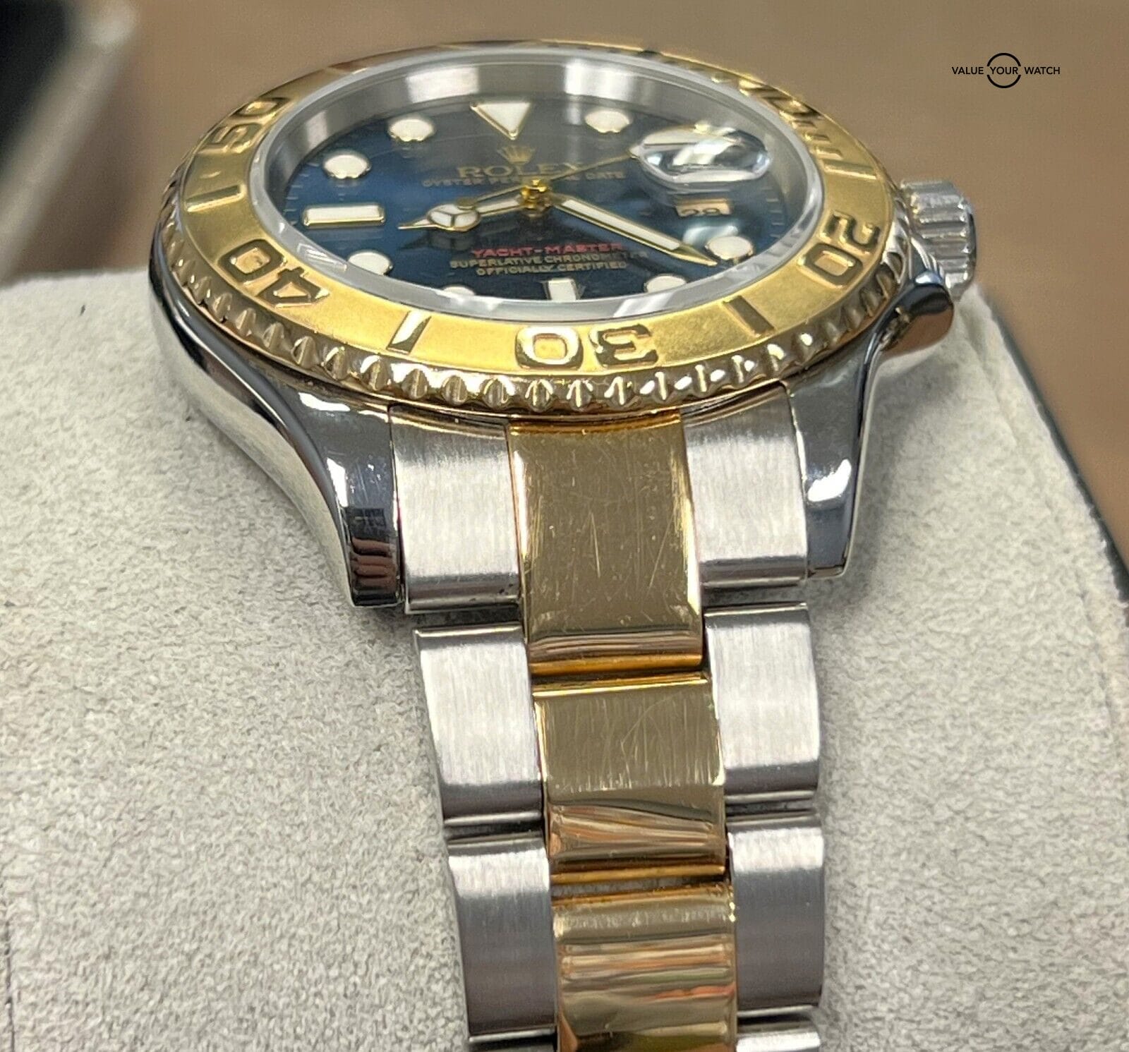 Rolex Yacht-Master 40mm 18K Yellow Gold Stainless Steel Blue Dial 16623! - Image 8