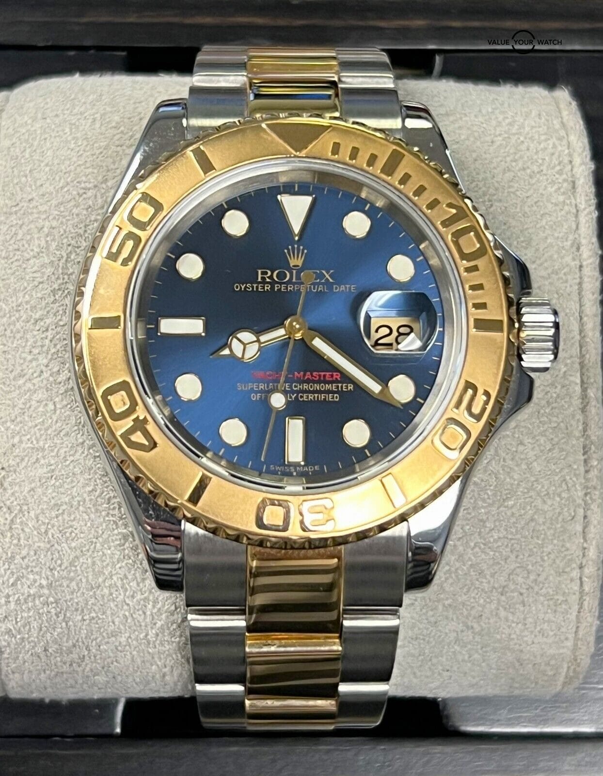 Rolex Yacht-Master 40mm 18K Yellow Gold Stainless Steel Blue Dial 16623! - Image 12