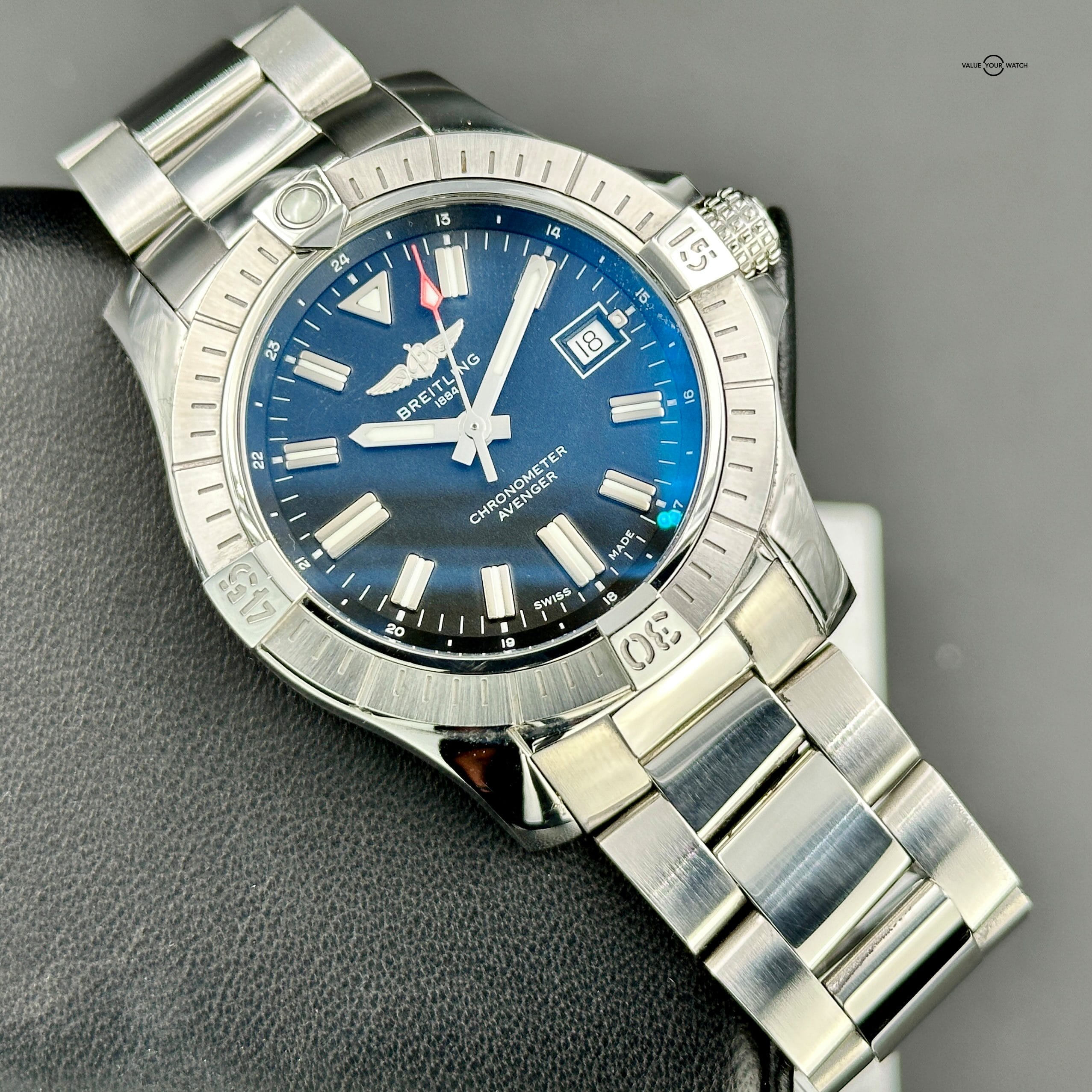 Breitling Avenger Automatic 43mm Black Dial Stainless Box Papers Card A17318 - Image 4