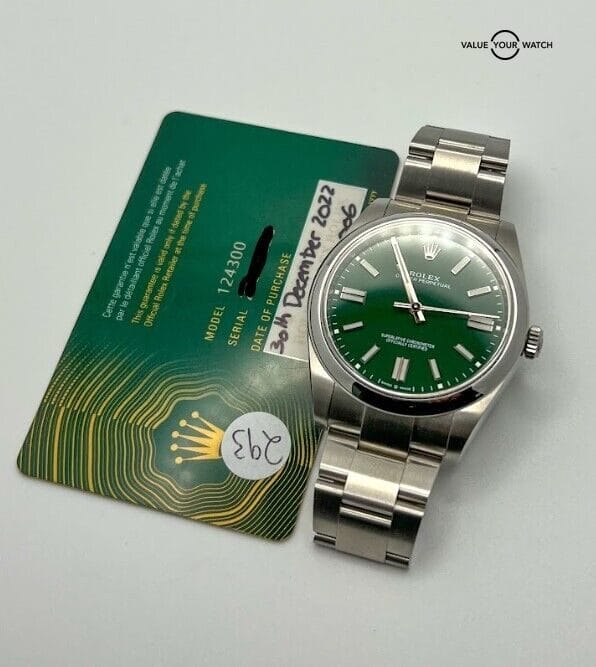 2022 Rolex Oyster Perpetual 124300 Green Watch 41mm w/ card - Image 7