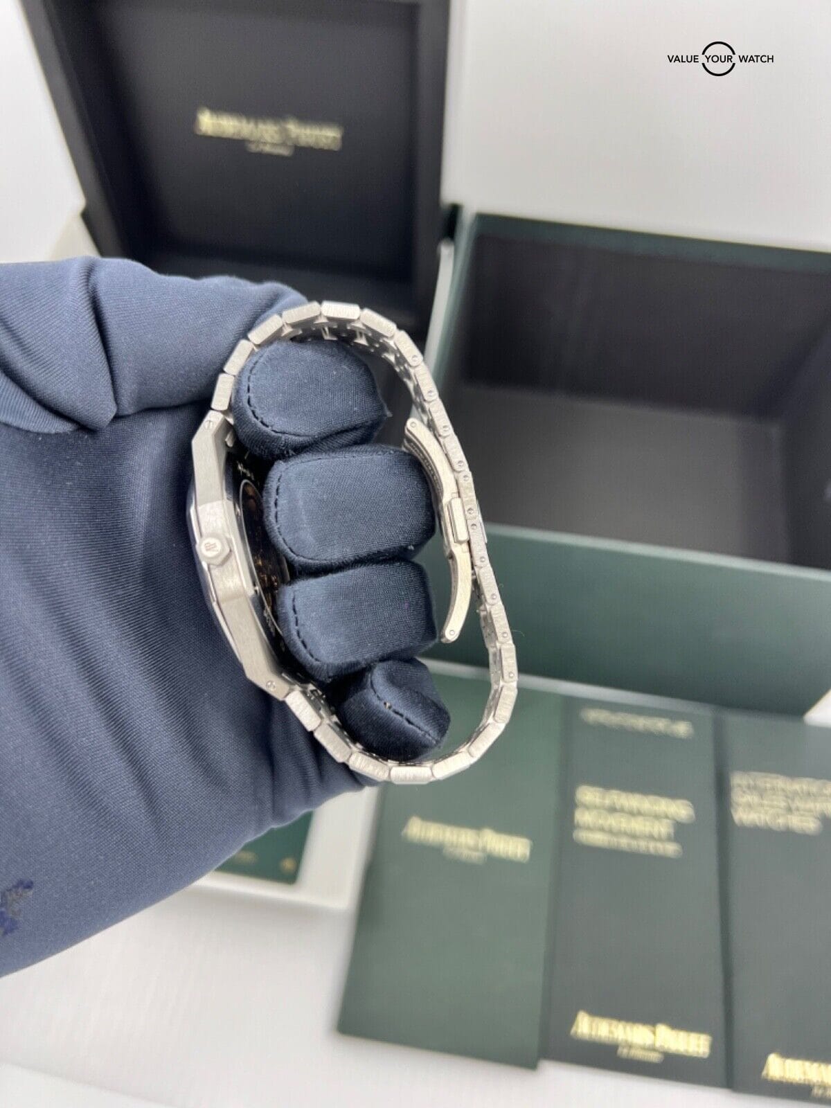 2020 Ltd 250 Platinum Titanium Black Blue Dial Audemars AP Royal Oak Jumbo 39mm - Image 4