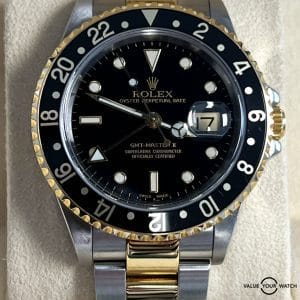 Rolex GMT-Master II 16713 Stainless Steel & 18K Yellow Gold Black Dial!