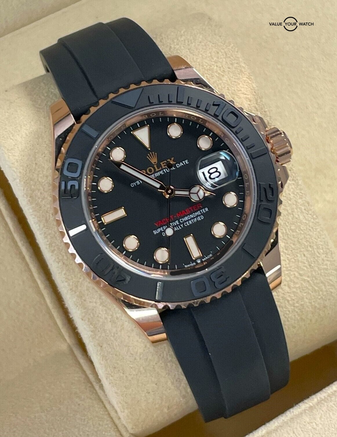 Rolex Yacht-Master 126655 18K Rose Gold 40mm Oysterflex BOX/PAPERS!