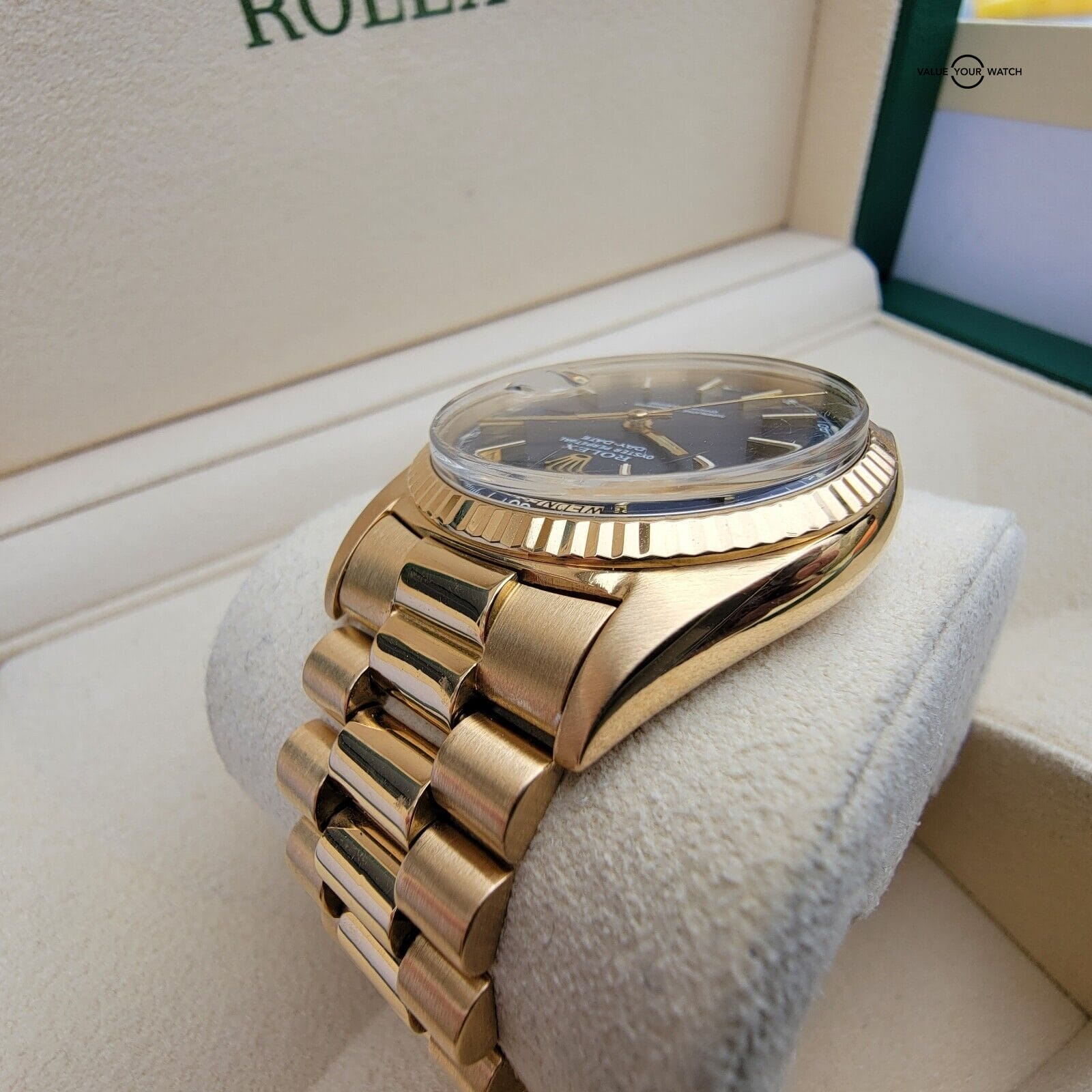 Rolex Day-Date 1803 Gold President With Blue Dial! Vintage 1970 - Image 9