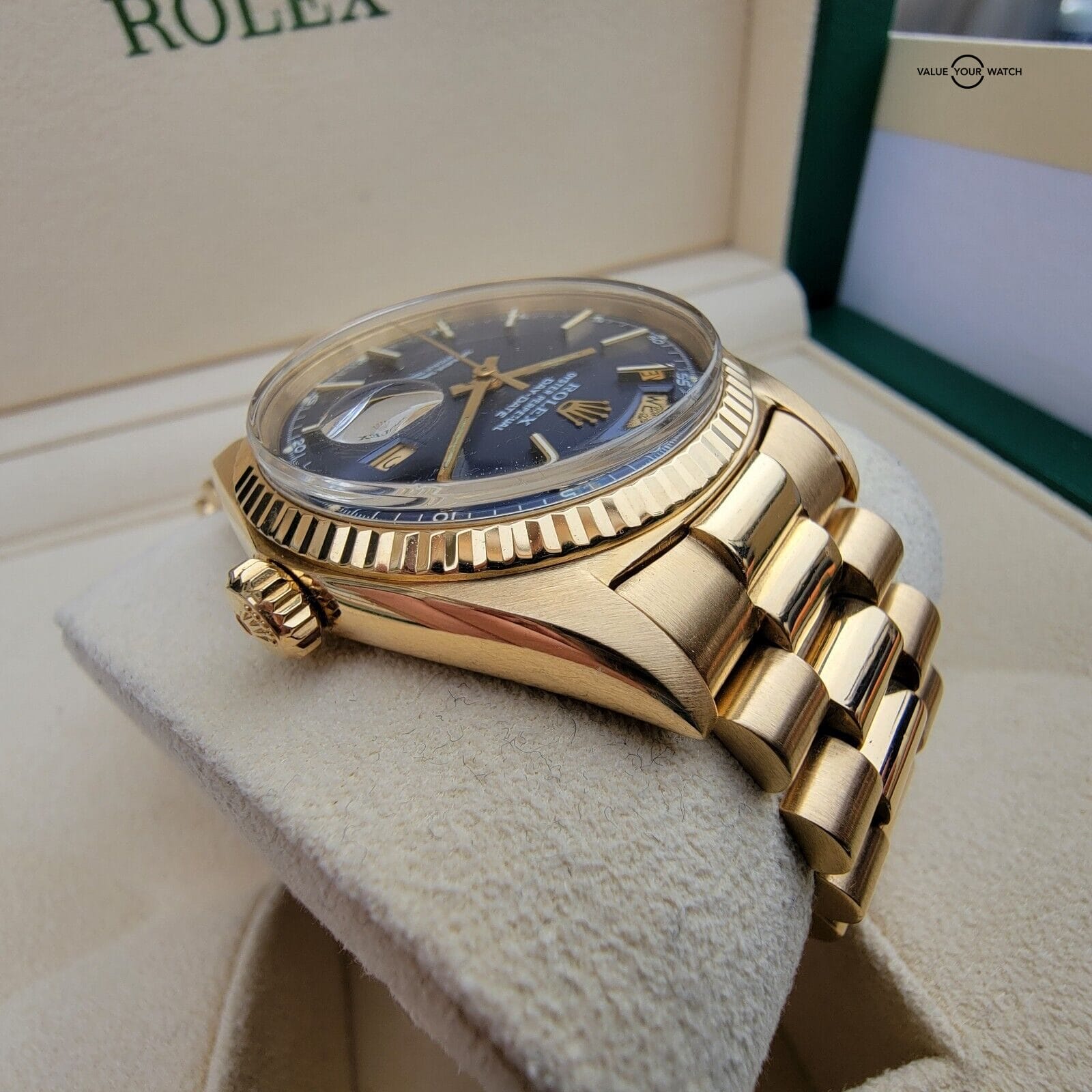 Rolex Day-Date 1803 Gold President With Blue Dial! Vintage 1970 - Image 10