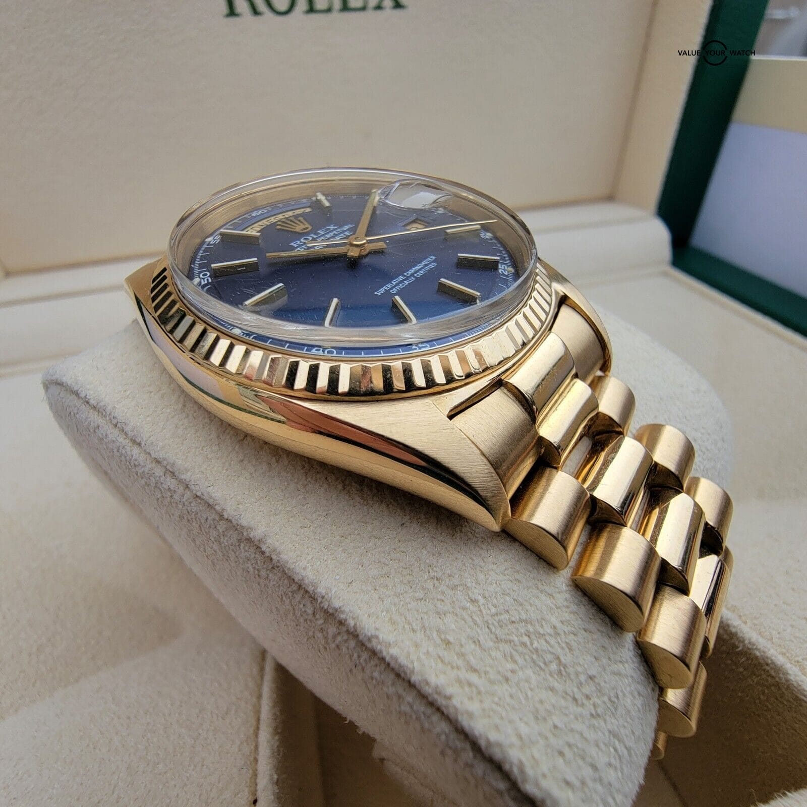 Rolex Day-Date 1803 Gold President With Blue Dial! Vintage 1970 - Image 12