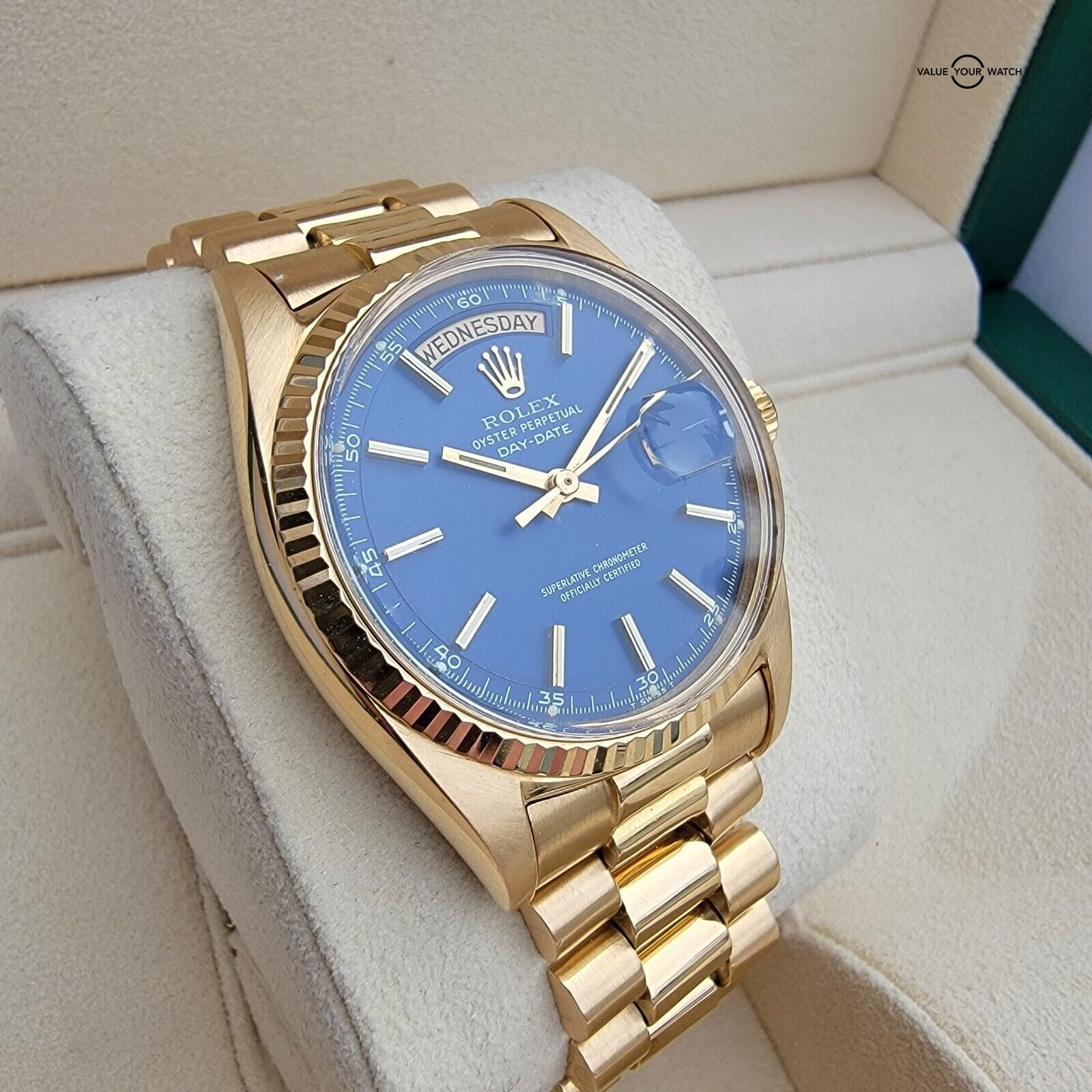 Rolex Day-Date 1803 Gold President With Blue Dial! Vintage 1970 - Image 13