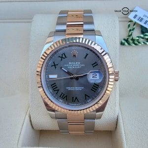 Rolex Datejust Wimbledon dial! Two Tone Rose Gold and Steel 126331 on Oyster