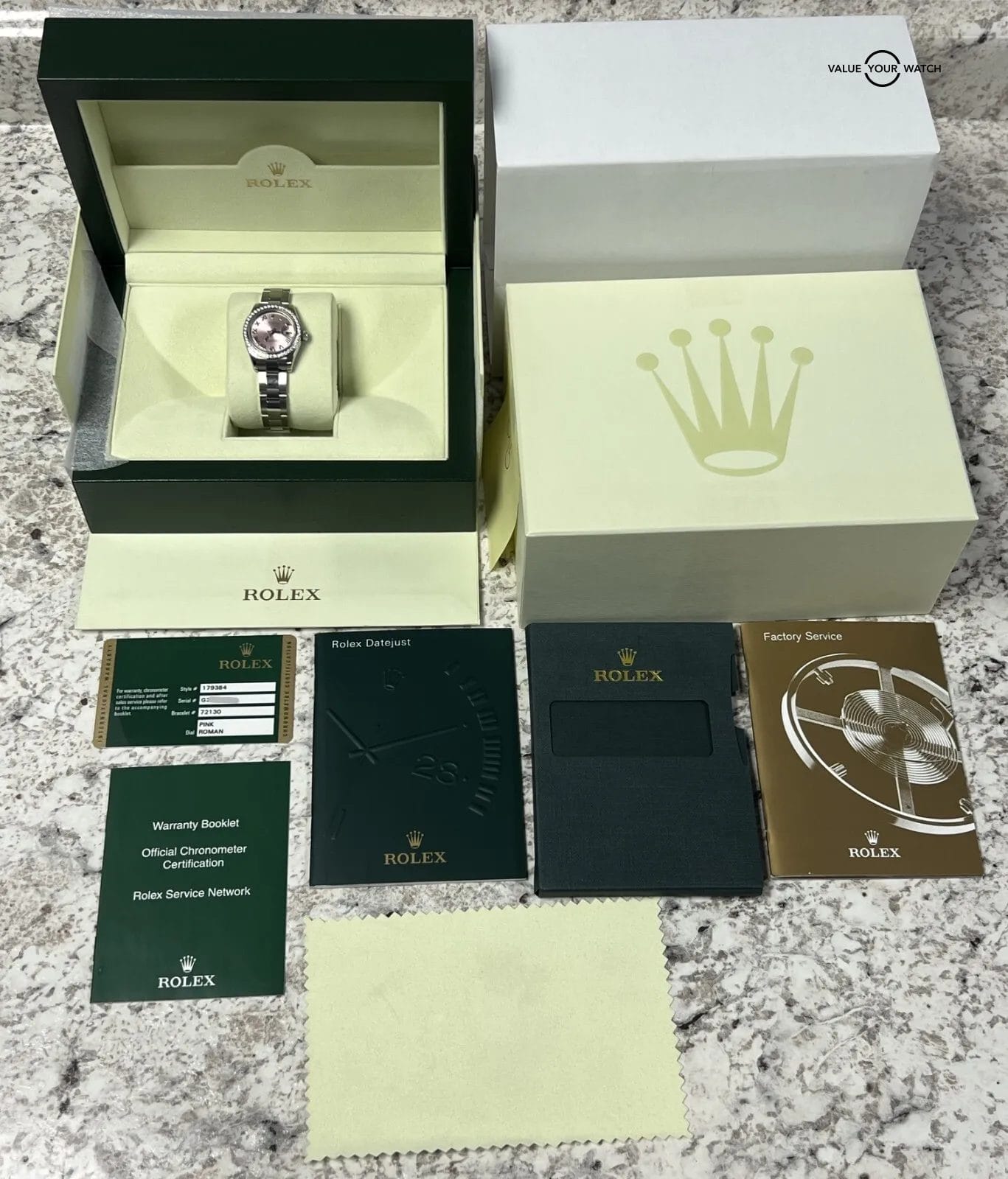 Rolex Lady Datejust 26mm 179384 Pink Dial FACTORY Diamond Bezel BOXES/PAPERS! - Image 14