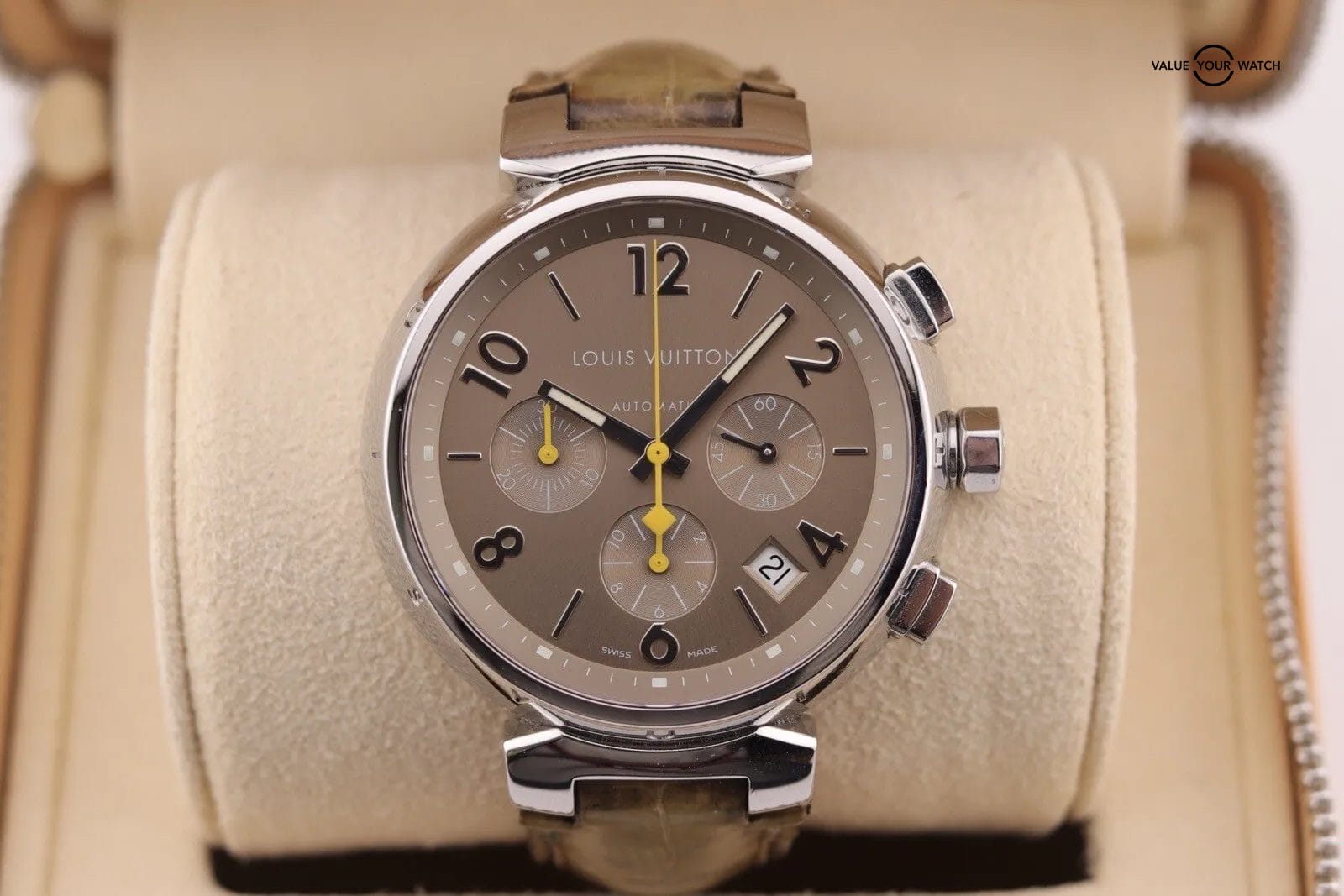 LOUIS VUITTON Tambour Chronograph men's watch model Q1121 Complete Set - Image 5