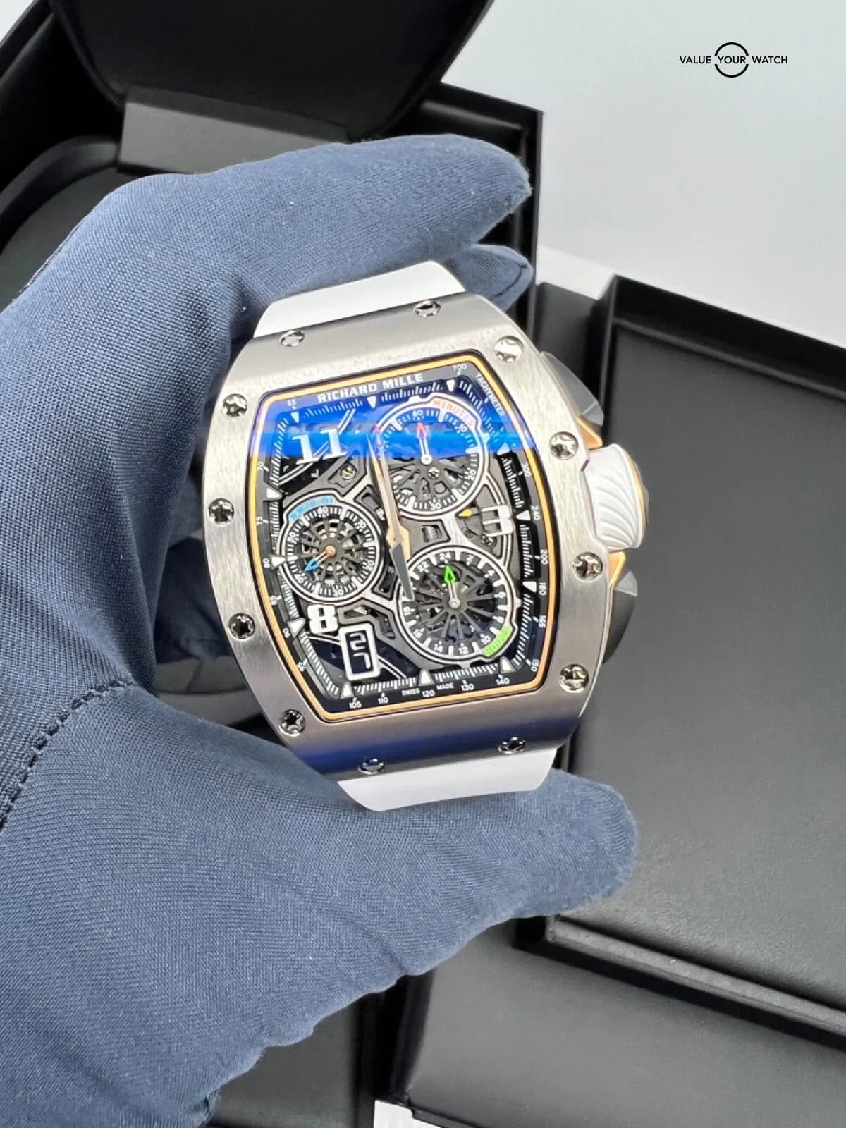 IN STOCK 2021 True Unworn 72-01 Titanium Lifestyle Chronograph On White Rubber