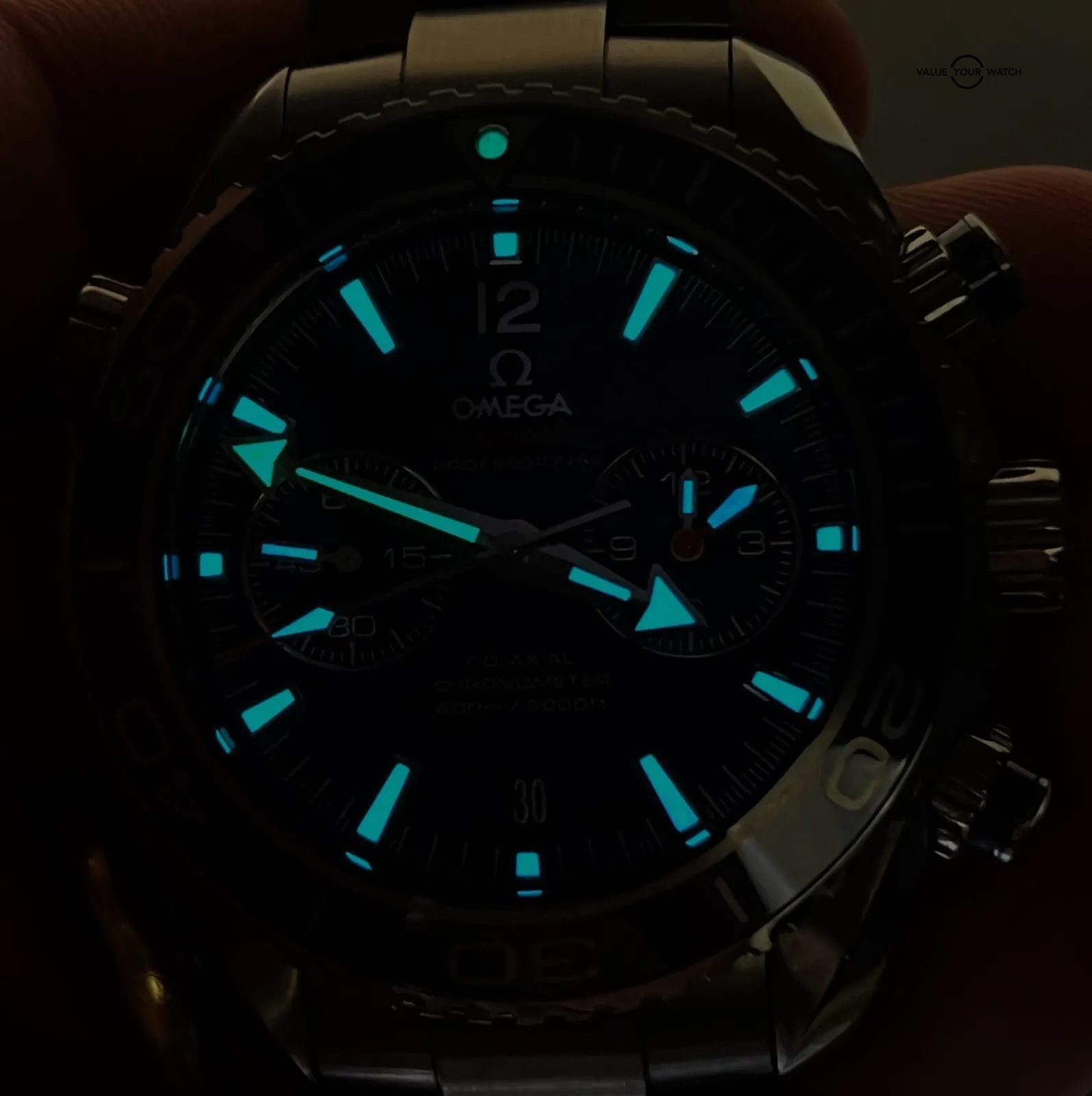 2022 Omega Seamaster Planet Ocean 45.5mm Blue Dial Chronograph BOXES/PAPERS! - Image 4