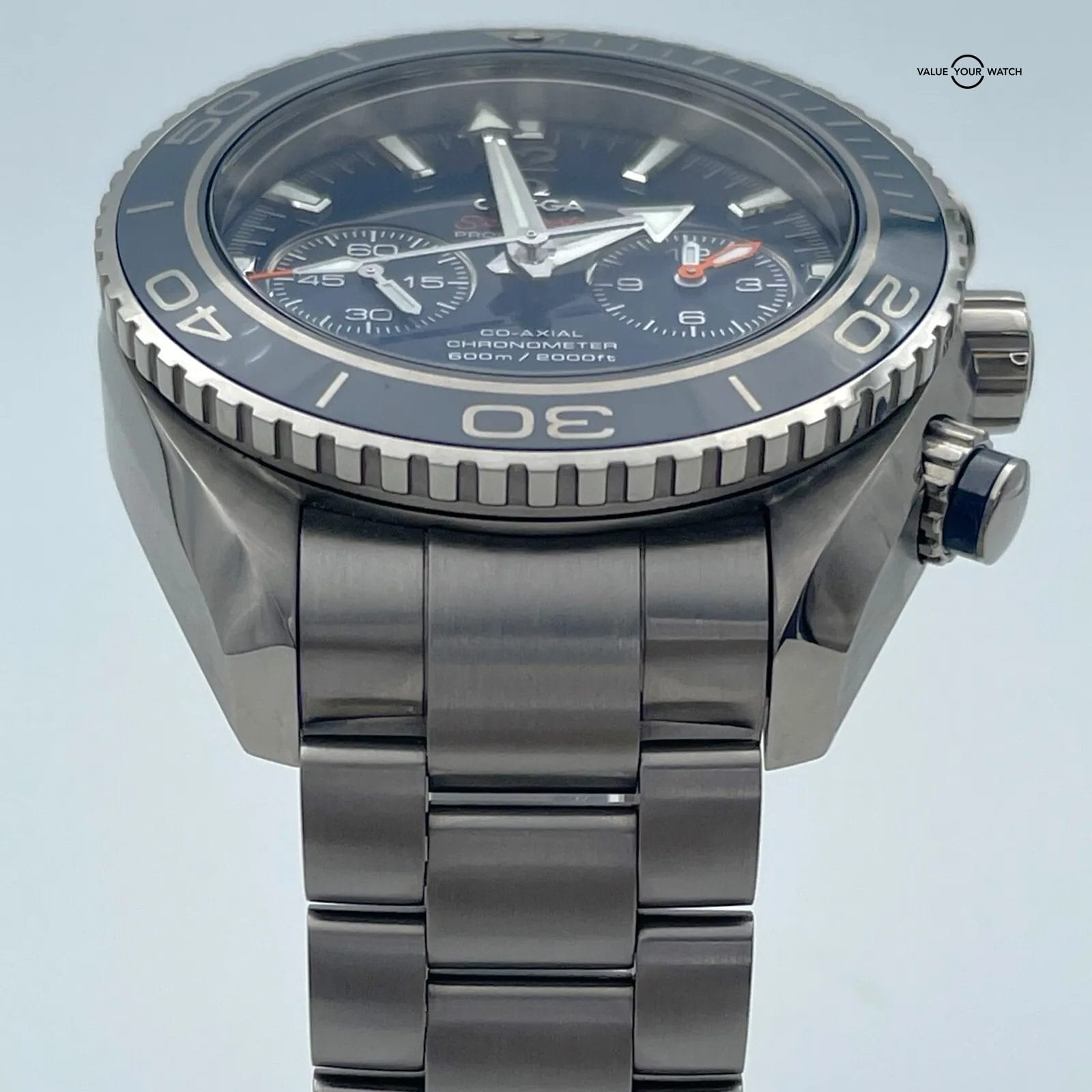 2022 Omega Seamaster Planet Ocean 45.5mm Blue Dial Chronograph BOXES/PAPERS! - Image 8
