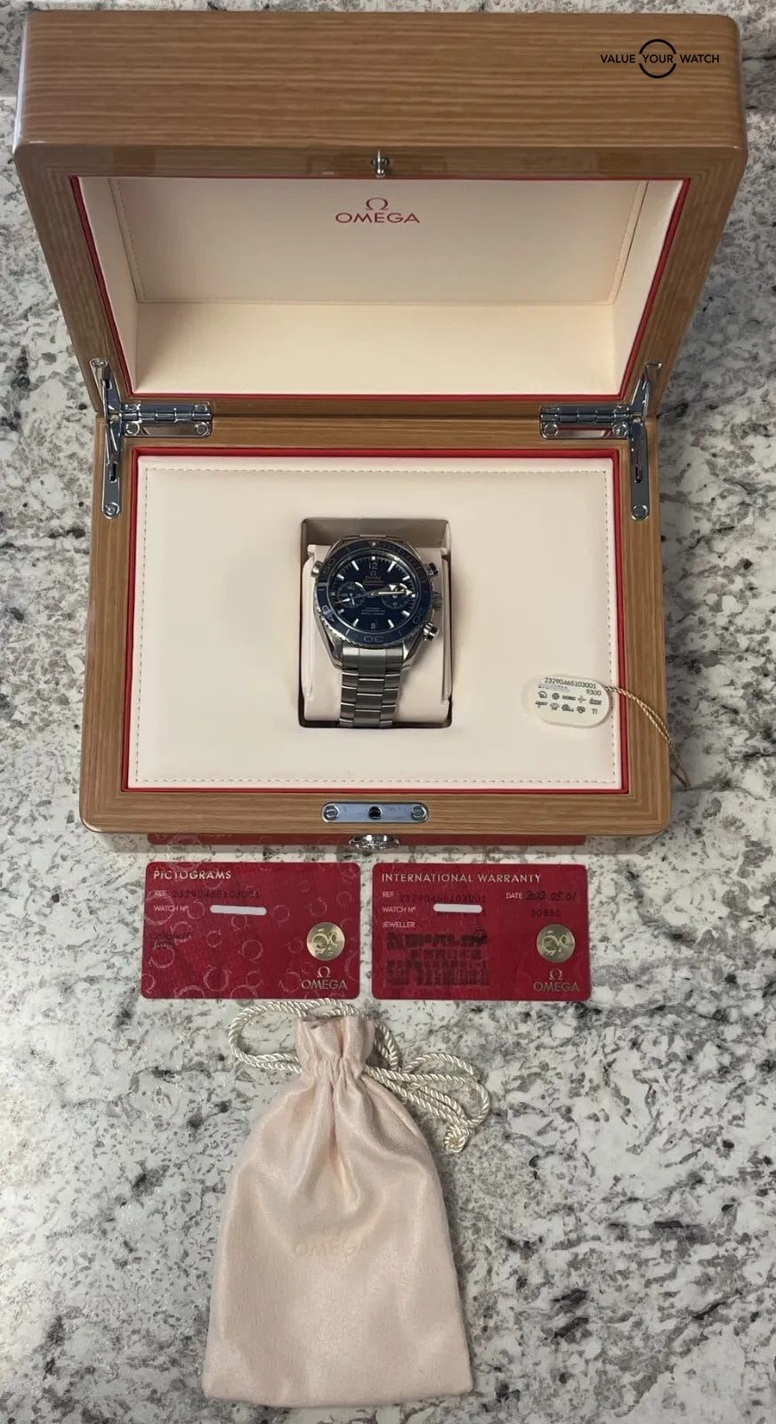 2022 Omega Seamaster Planet Ocean 45.5mm Blue Dial Chronograph BOXES/PAPERS! - Image 14
