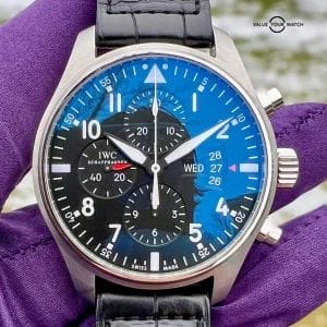 IWC Pilot’s Watch Men’s Black Watch with Leather Strap – IW377701