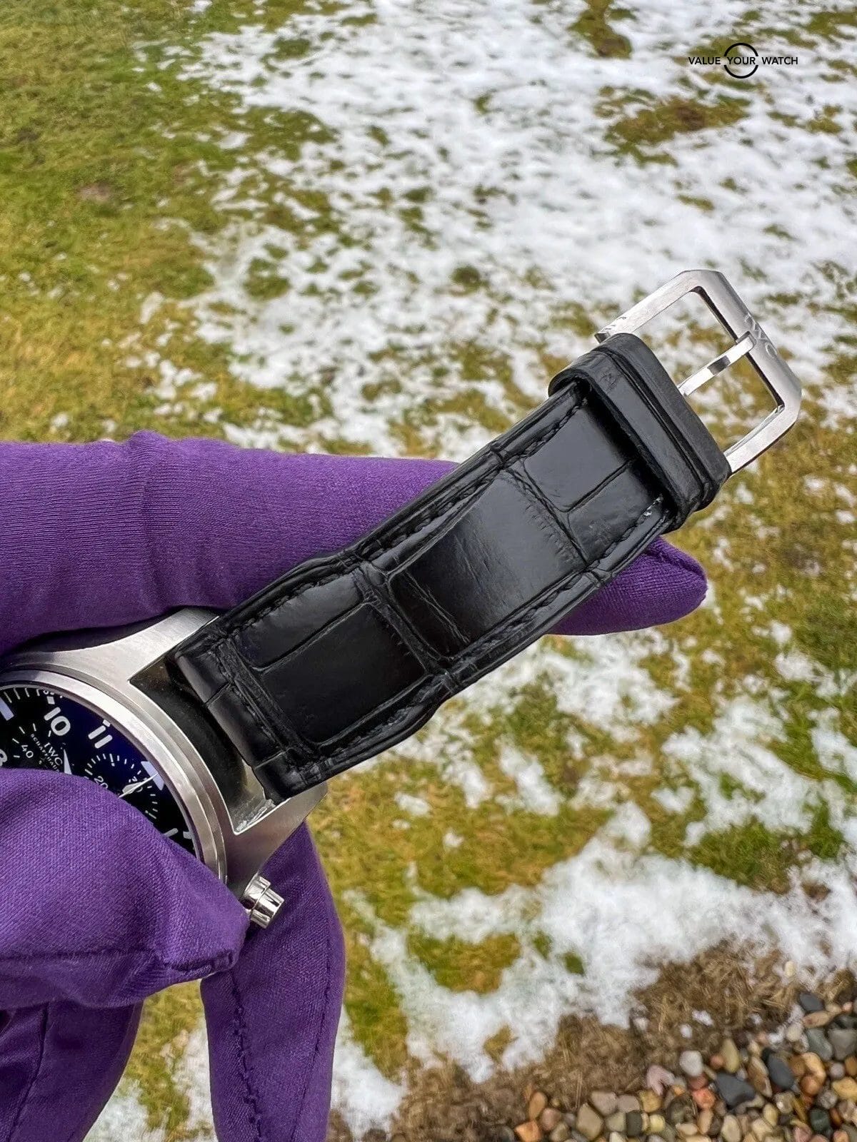 IWC Pilot's Watch Men's Black Watch with Leather Strap - IW377701 - Image 3