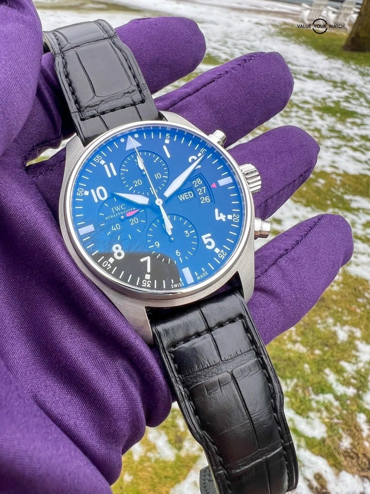 IWC Pilot's Watch Men's Black Watch with Leather Strap - IW377701 - Image 6