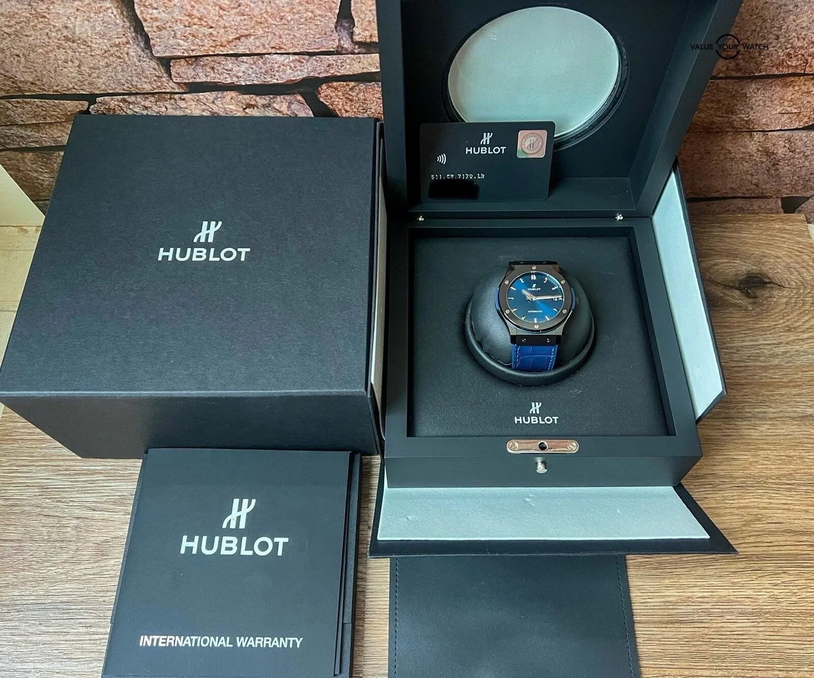 π₯ Hublot Classic Fusion 45mm Blue Dial Black Ceramic Case - 511.CM.7170.LR π₯ - Image 5