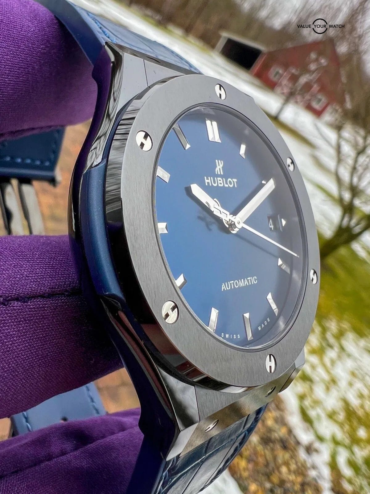 π₯ Hublot Classic Fusion 45mm Blue Dial Black Ceramic Case - 511.CM.7170.LR π₯ - Image 11