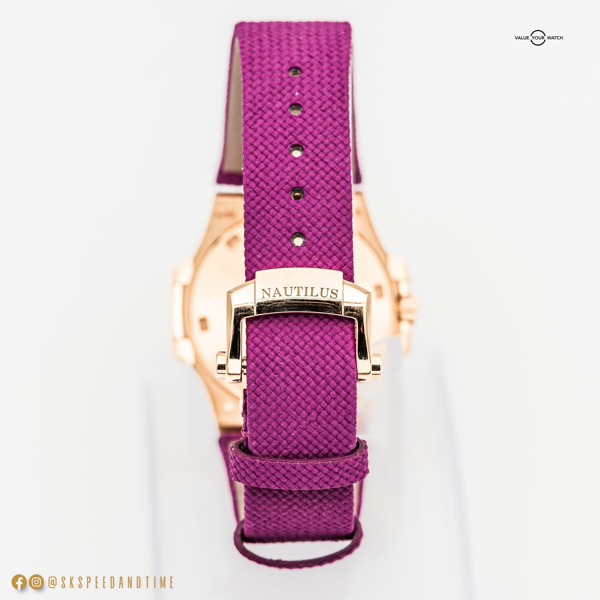 NEW Patek Philippe Nautilus Ladies 7010R-013 Rose Gold Diamond Bezel Violet - Image 11