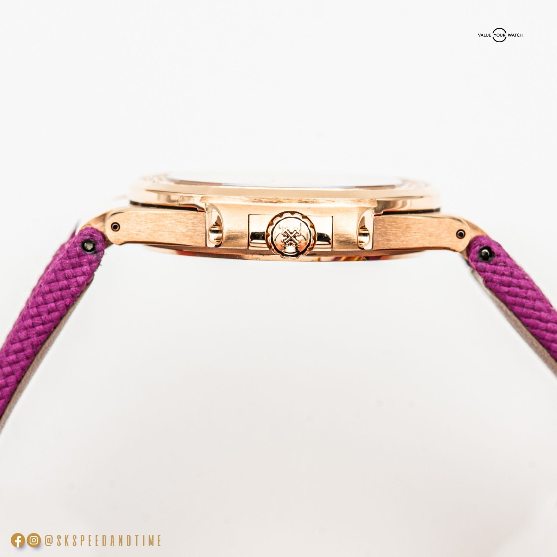 NEW Patek Philippe Nautilus Ladies 7010R-013 Rose Gold Diamond Bezel Violet - Image 9