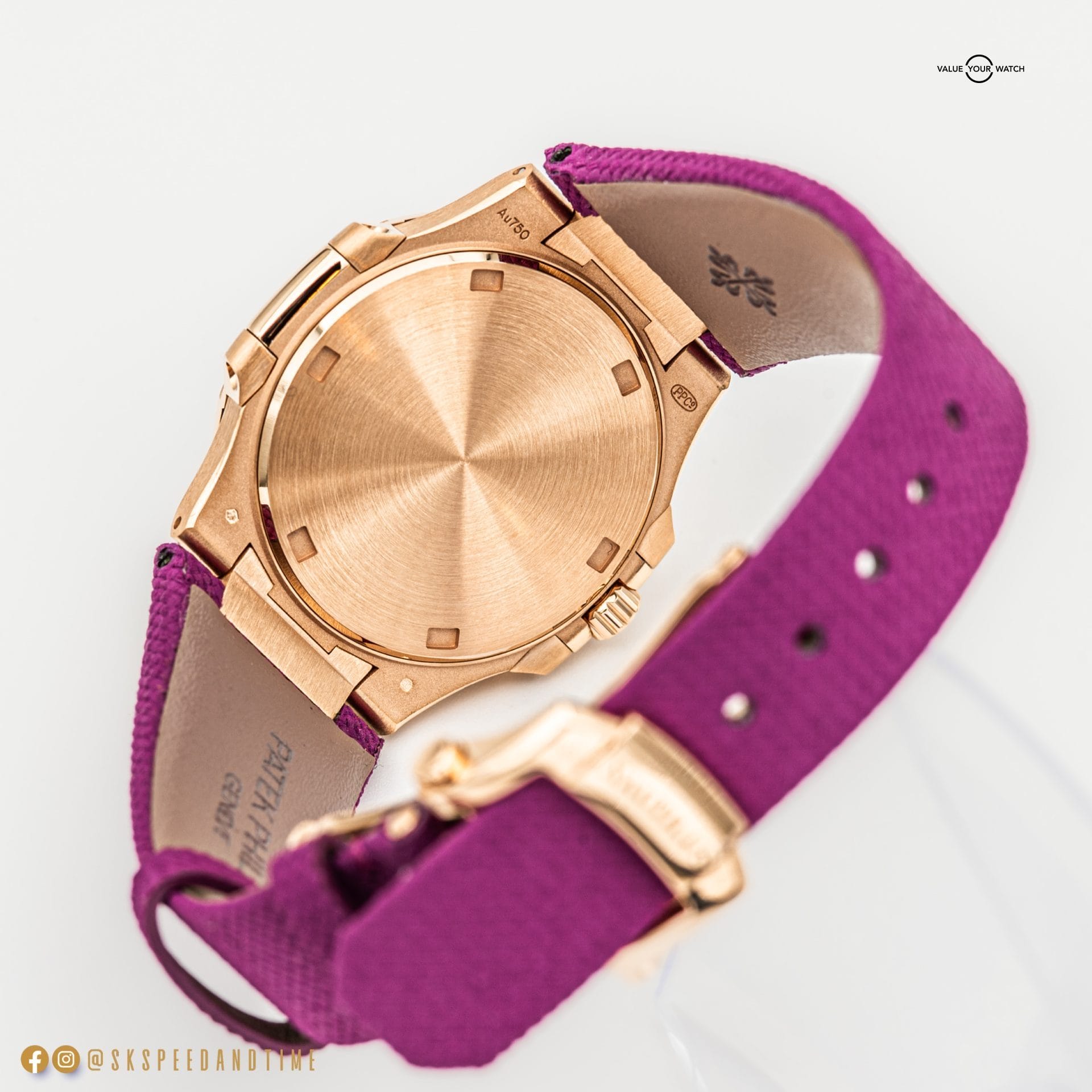 NEW Patek Philippe Nautilus Ladies 7010R-013 Rose Gold Diamond Bezel Violet - Image 10