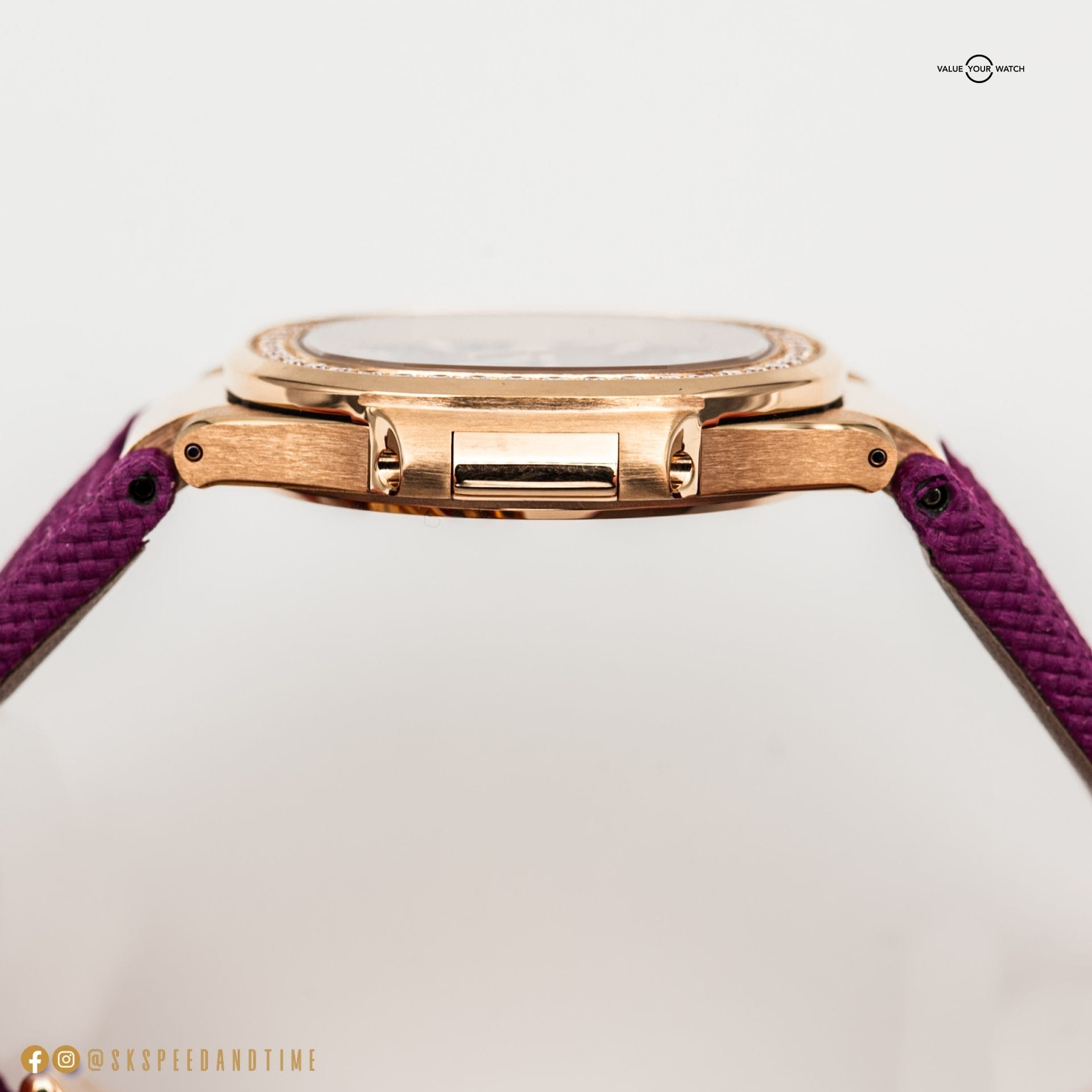 NEW Patek Philippe Nautilus Ladies 7010R-013 Rose Gold Diamond Bezel Violet - Image 8