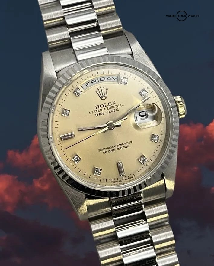 Collector Set 1995 Rolex Day Date President 18239 18k white gold