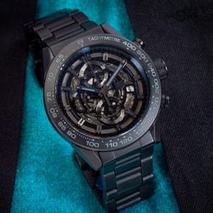 TAG Heuer Carrera Calibre 01 Black Ceramic Skeleton Dial 45mm – BOX & PAPERS – CAR2A91.BH0742