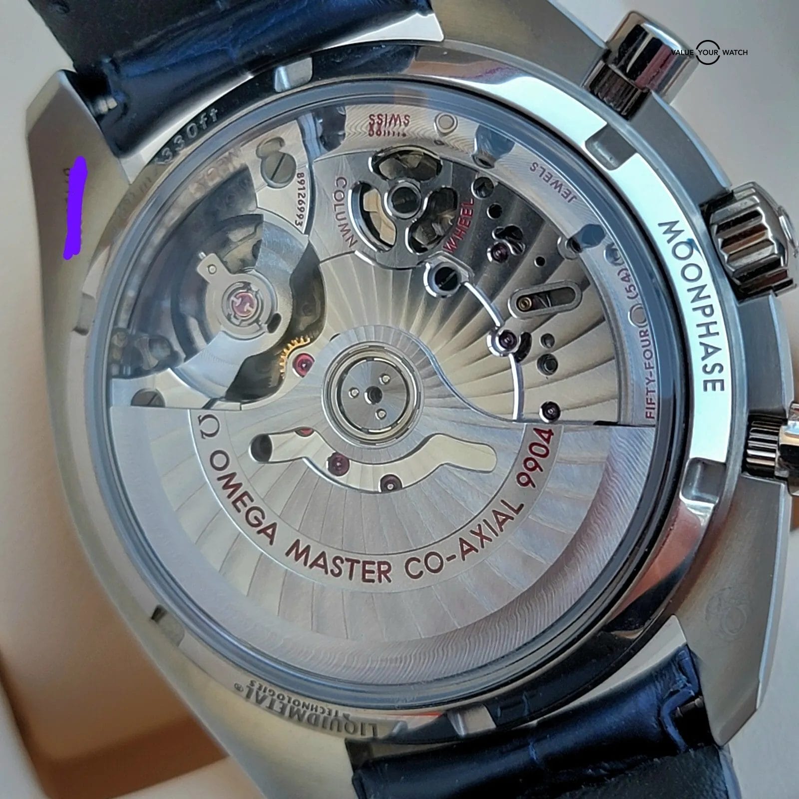 OMEGA Speedmaster Moonphase Blue Dial and Bezel 44mm, Full Set! Trades?? - Image 5