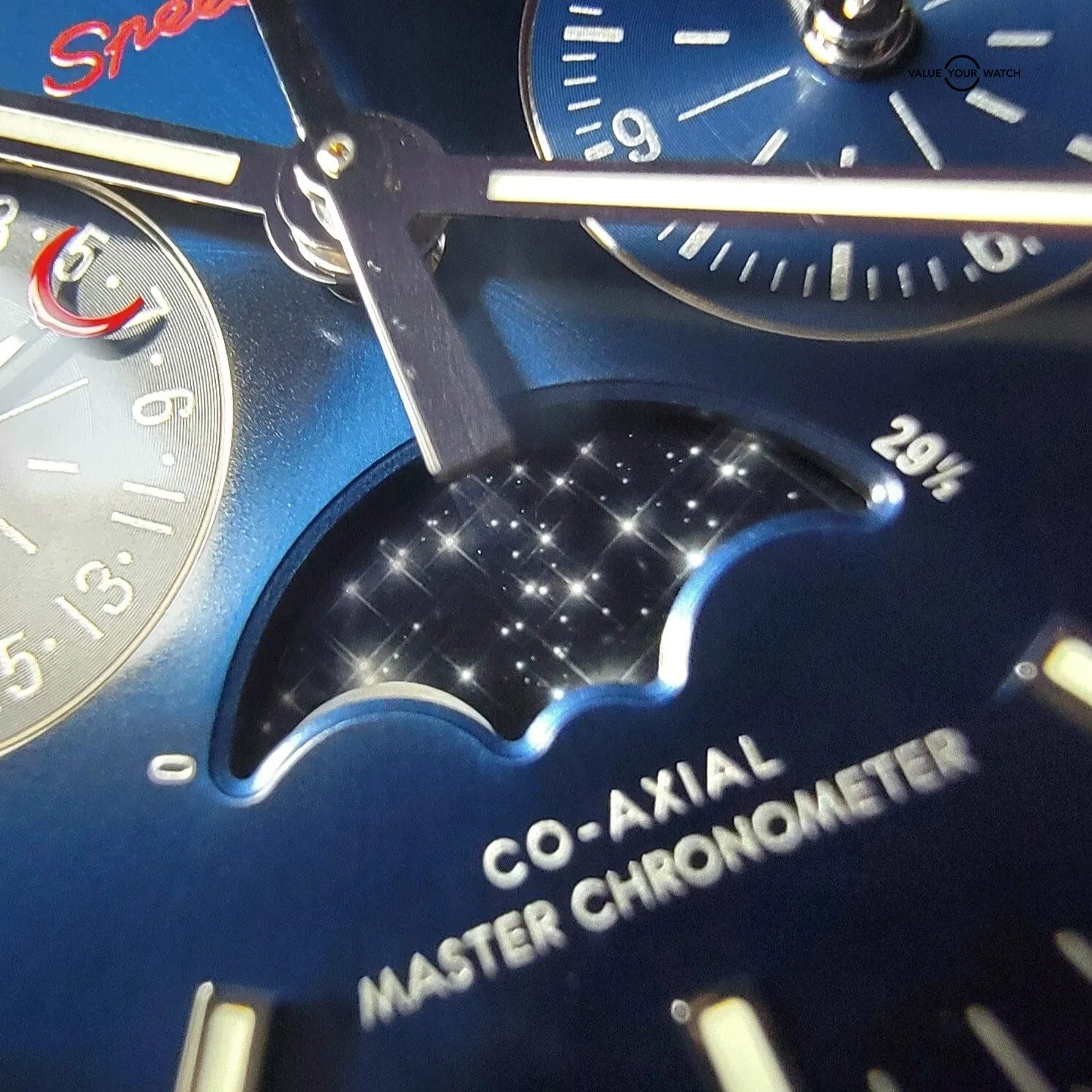 OMEGA Speedmaster Moonphase Blue Dial and Bezel 44mm, Full Set! Trades?? - Image 7