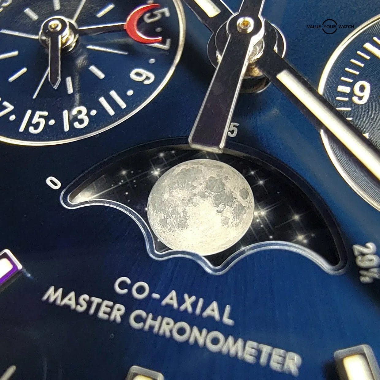 OMEGA Speedmaster Moonphase Blue Dial and Bezel 44mm, Full Set! Trades?? - Image 8